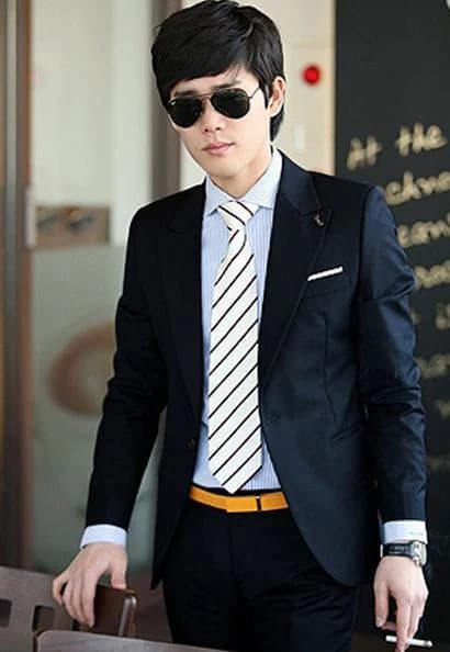 Vest Navy Cà Vạt Kẻ Chéo