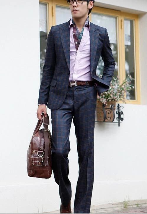 Vest Navy Kẻ Ô Cửa Sổ