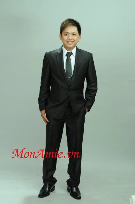 Vest Cưới Đen Ánh Satin