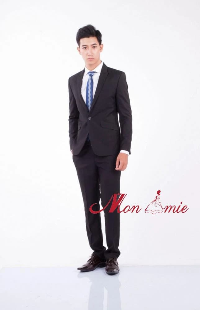 Vest Đen Một Nút Tối Giản