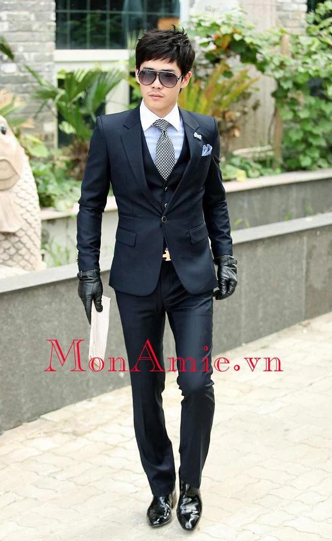 Vest Ba Mảnh Navy Quý Ông