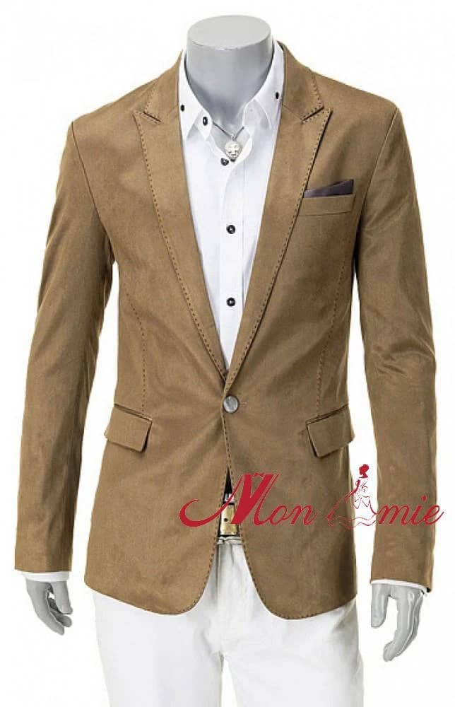 Blazer Nâu Camel Da Lộn