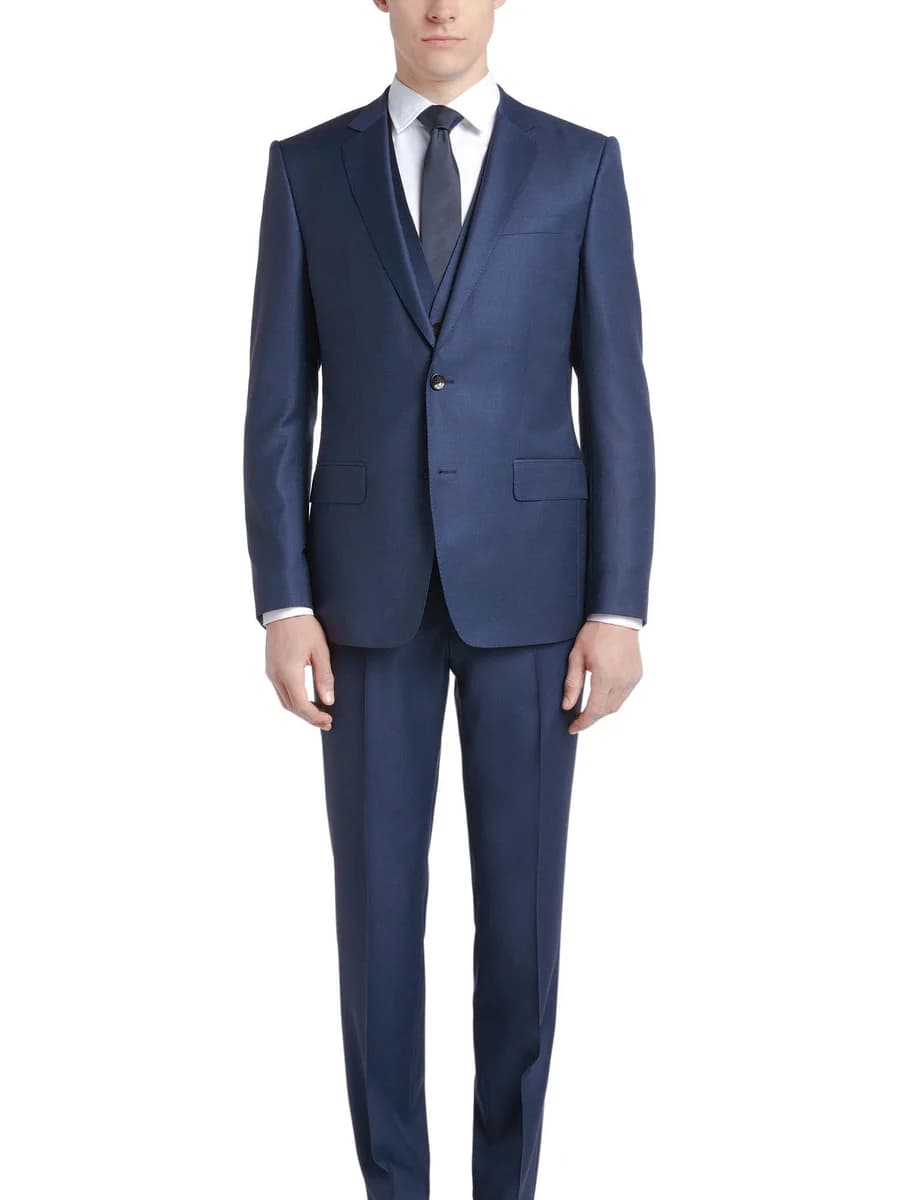 Suit Navy Ánh Thép Ba Mảnh