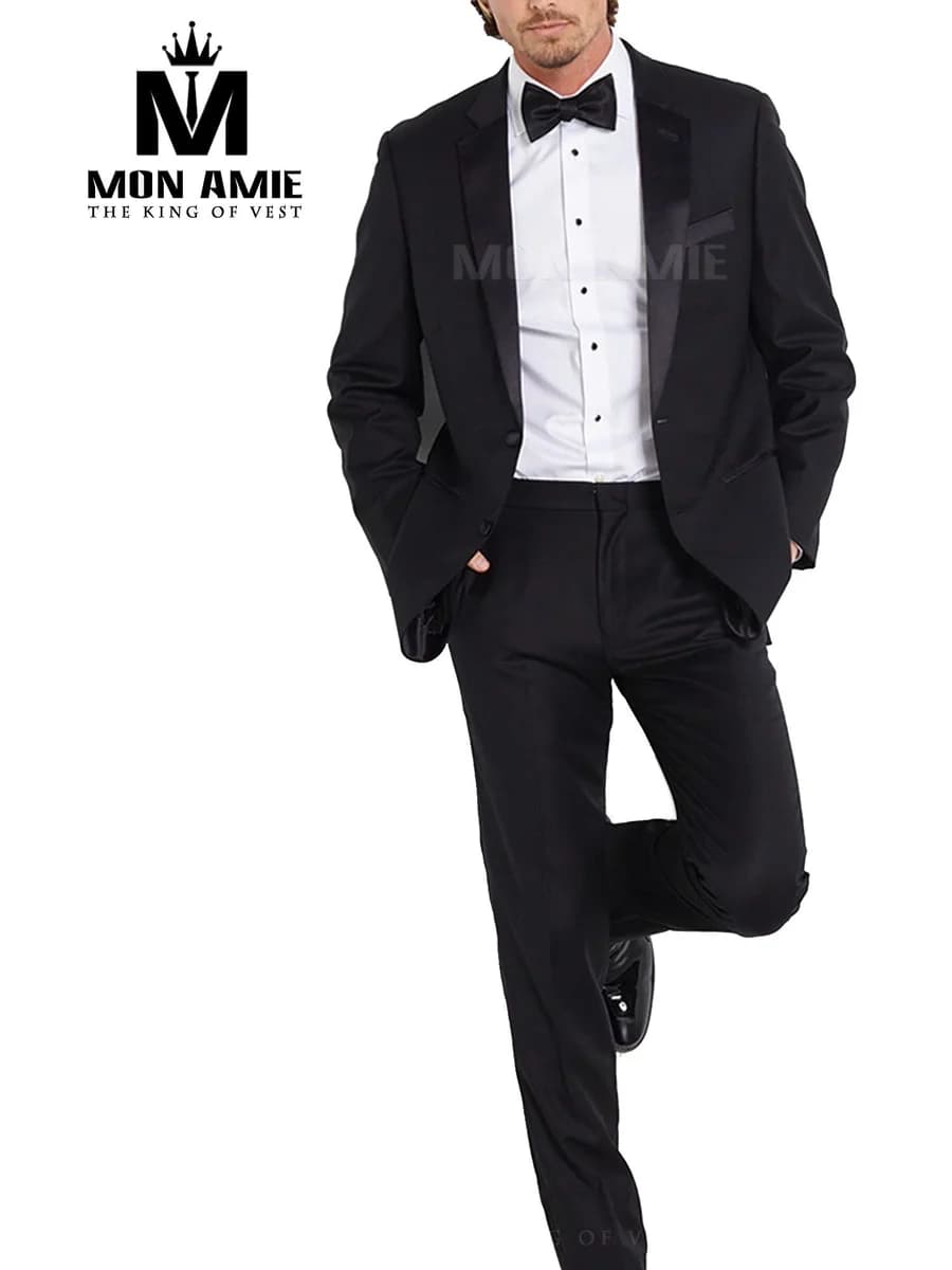 Tuxedo Đen Một Nút Cổ Điển