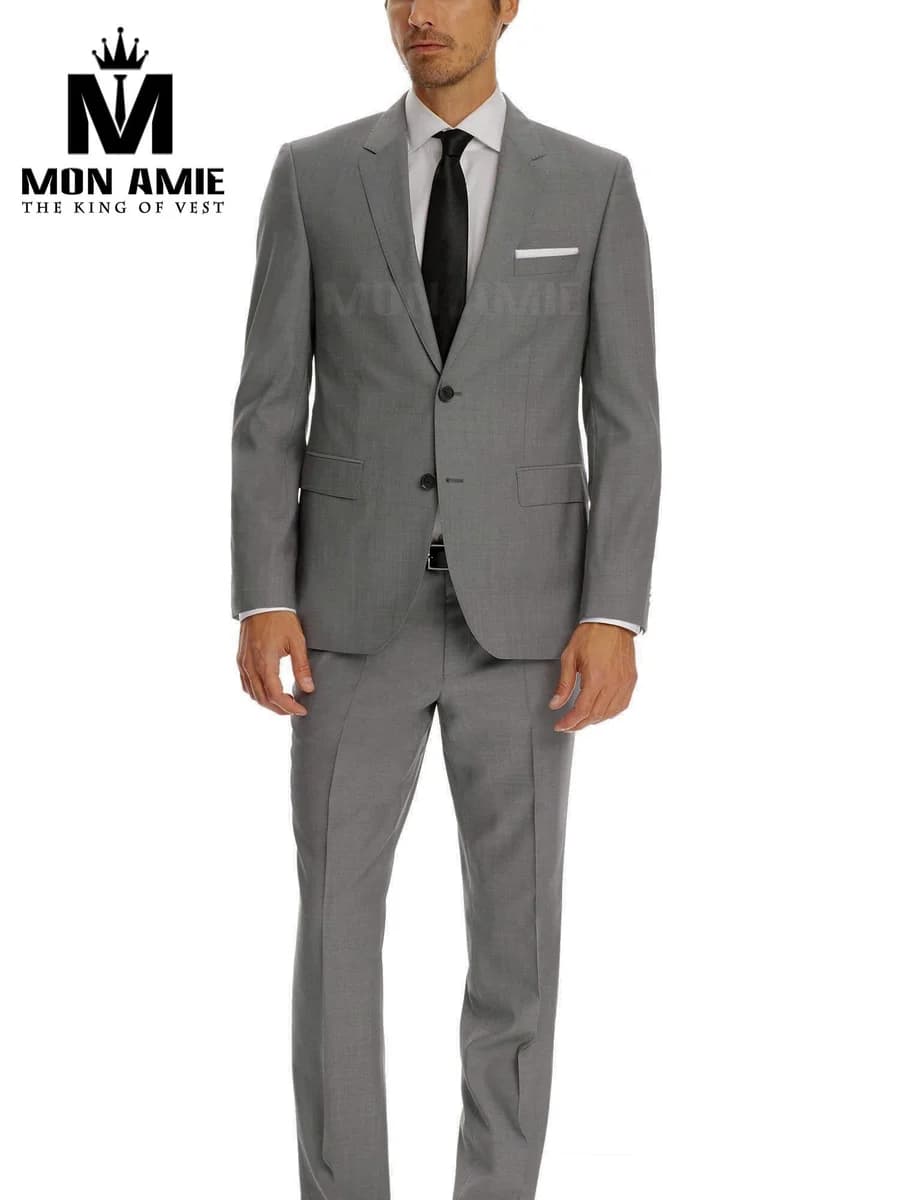 Suit Xám Tro Hai Nút