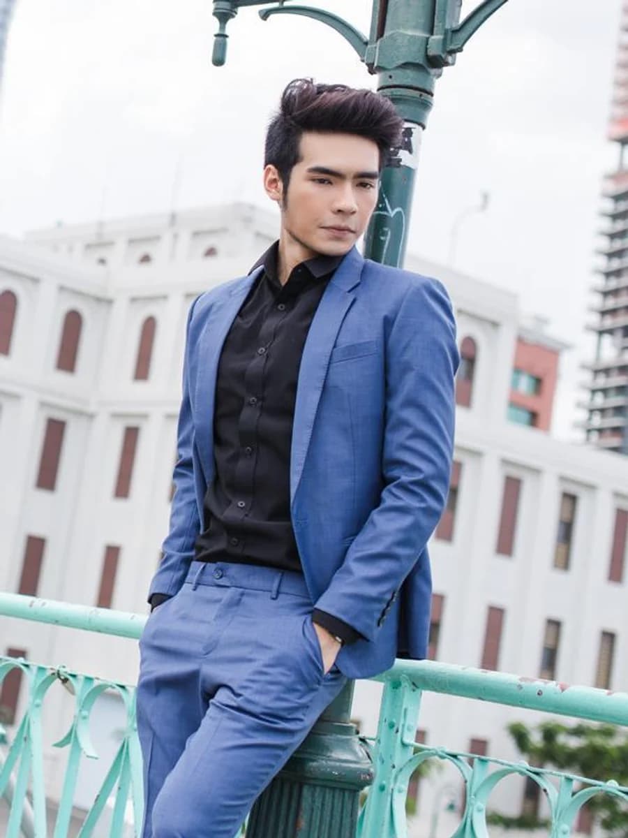 Vest Xanh Coban Sơ Mi Đen