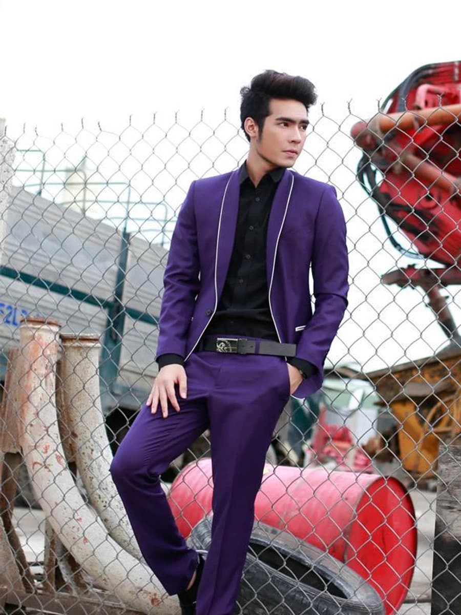 Vest Tím Violet Viền Trắng