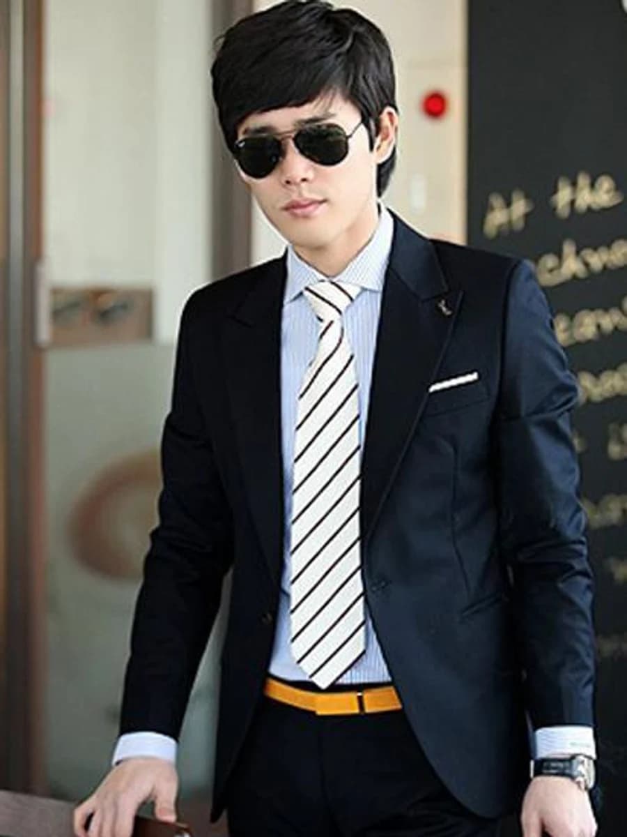 Vest Navy Cà Vạt Kẻ Chéo