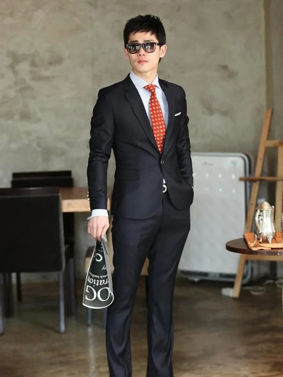 Vest Đen Một Khuy Tinh Giản