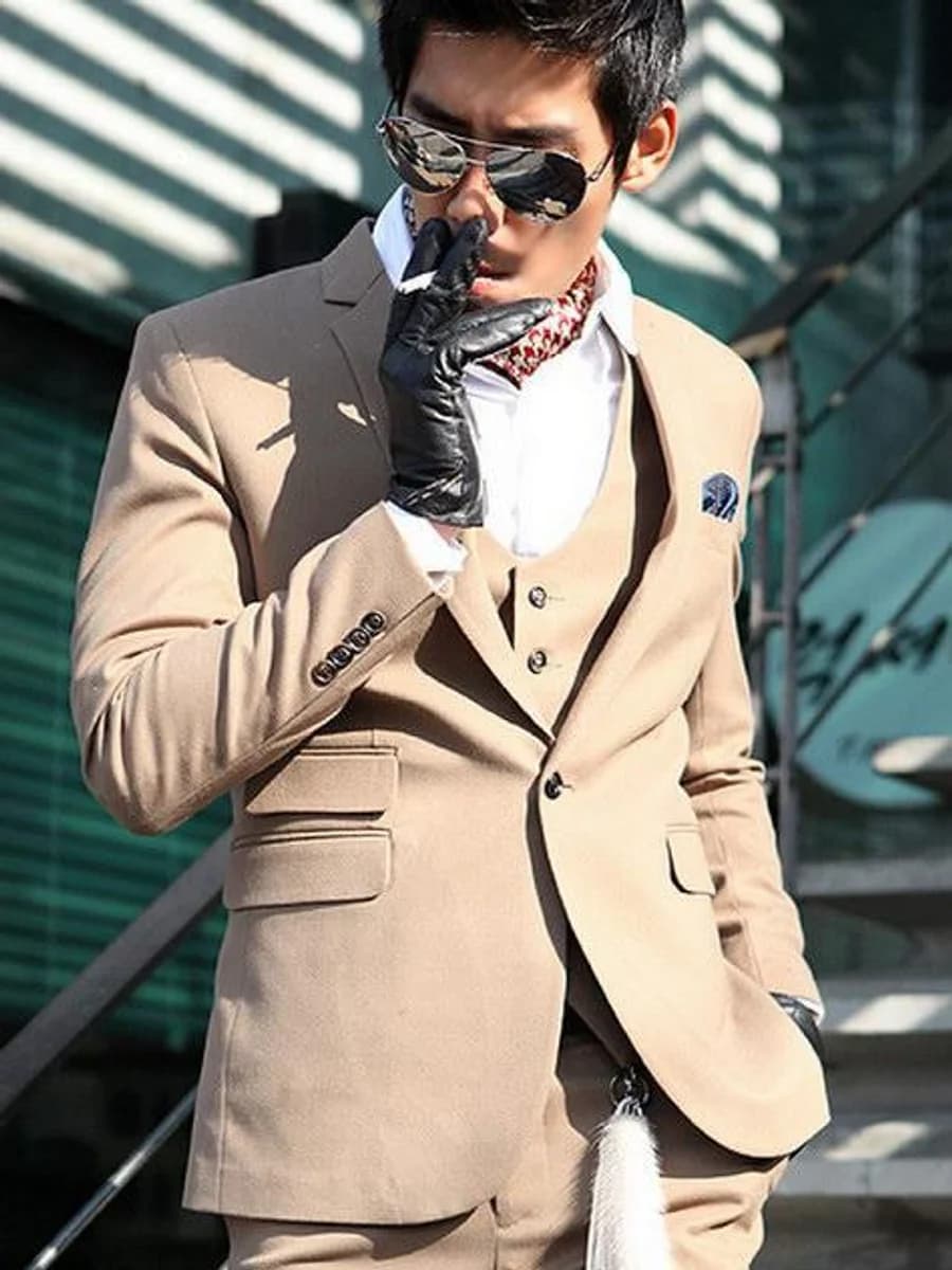 Vest Camel Ba Mảnh Quý Ông