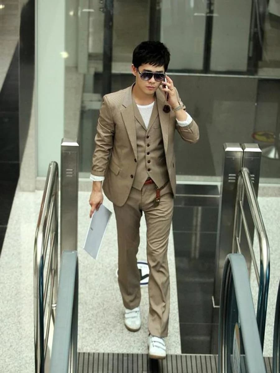 Vest Ba Mảnh Nâu Cát