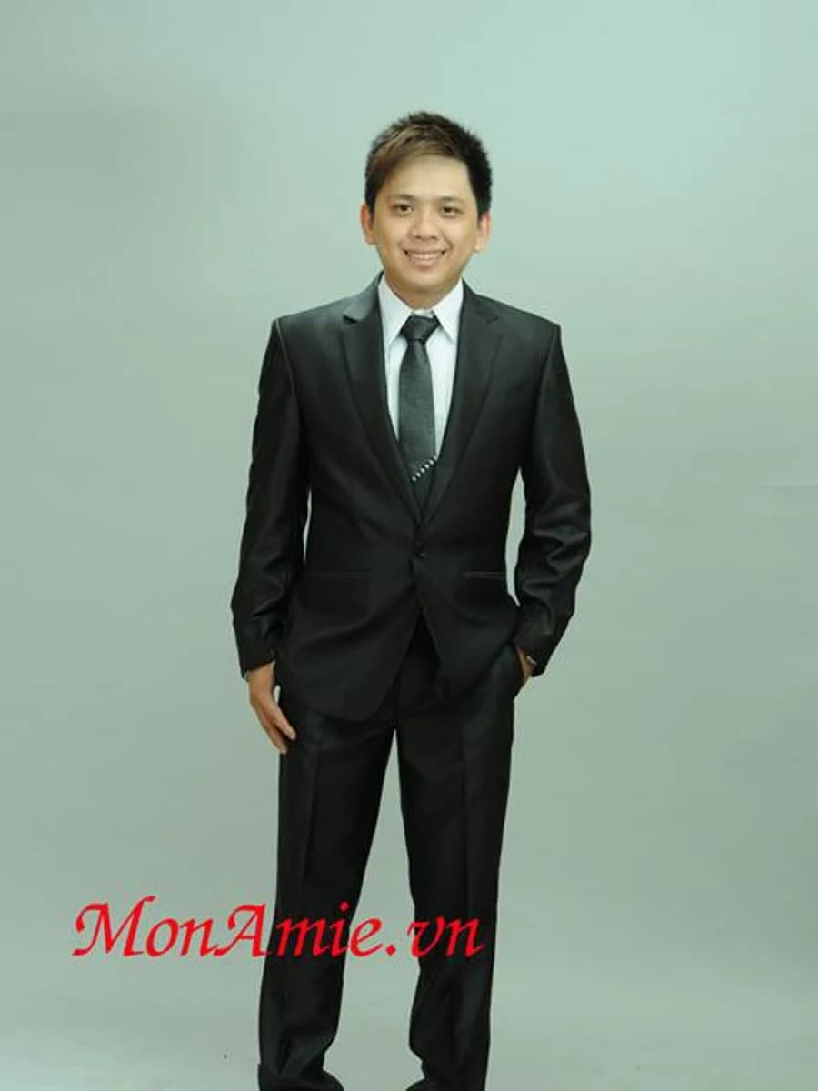 Vest Cưới Đen Ánh Satin