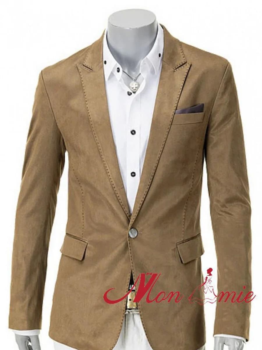 Blazer Nâu Camel Da Lộn