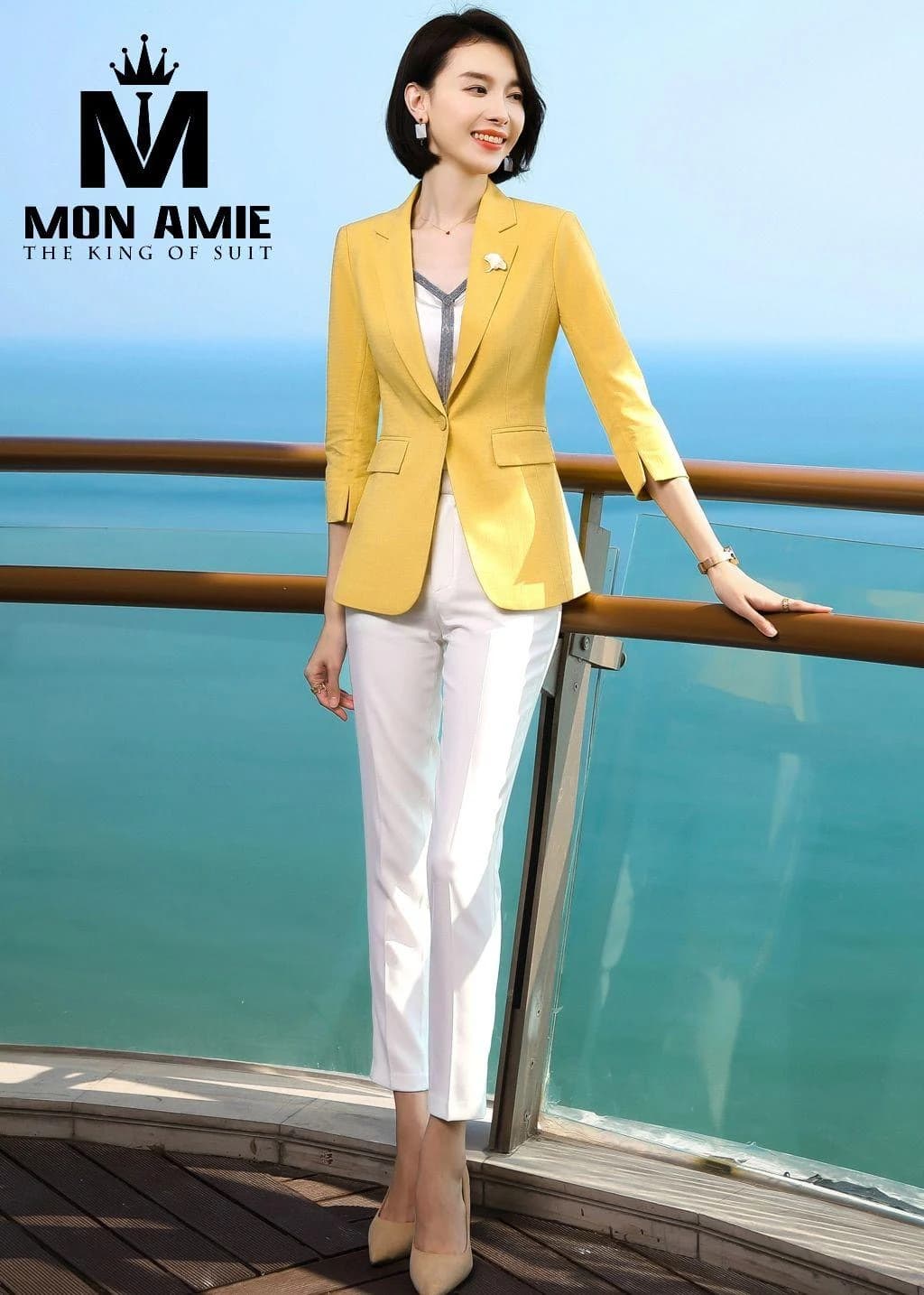 Blazer Vàng Nghệ Chiết Eo