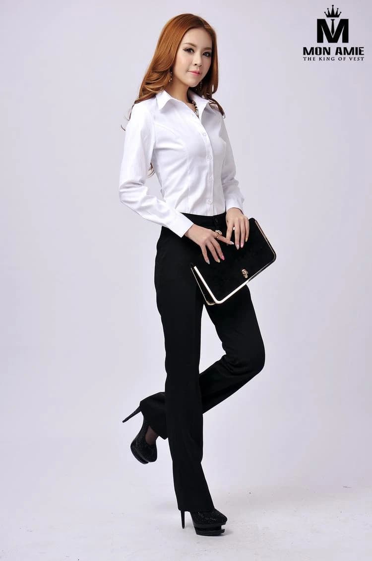 Sơ Mi Trắng Chiết Eo Nữ