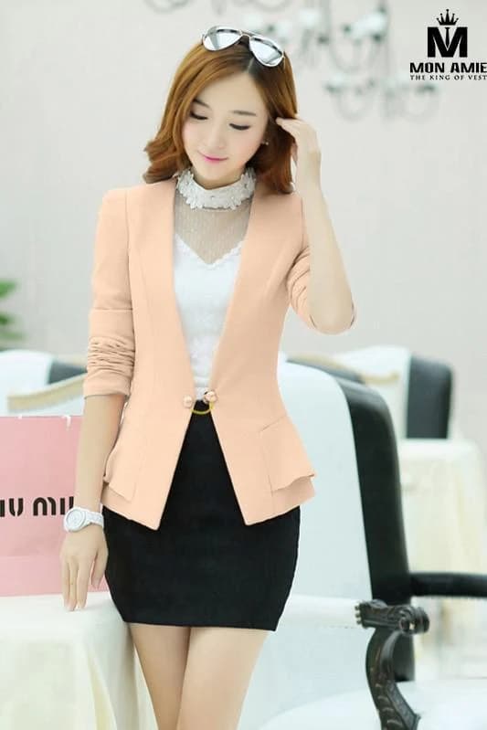 Blazer Hồng Nude Bèo Hông