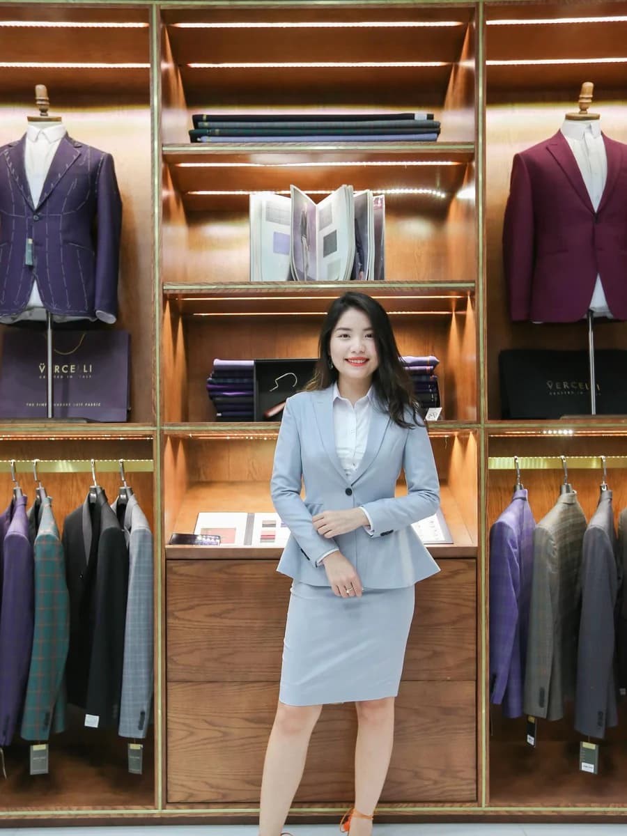 Vest Nữ Xanh Khói Peplum