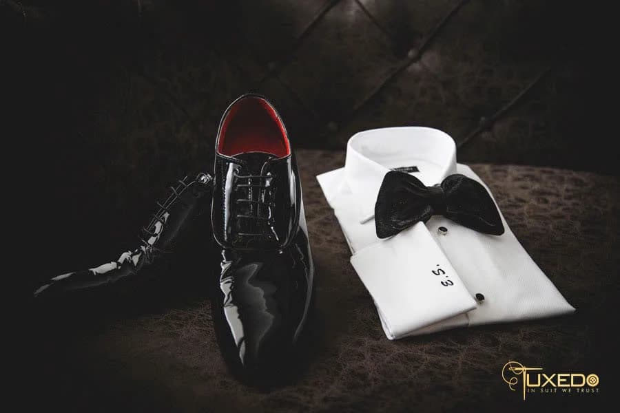 Bộ Phụ Kiện Tuxedo Đen Trắng