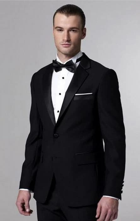 Tuxedo Đen Ve Nhọn Cổ Điển