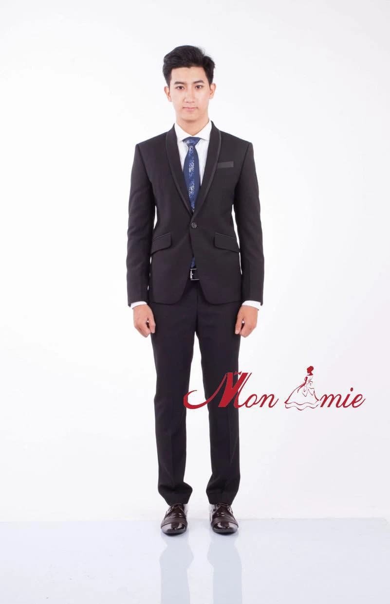 Vest Cưới Ve Khăn Đen Tuyền