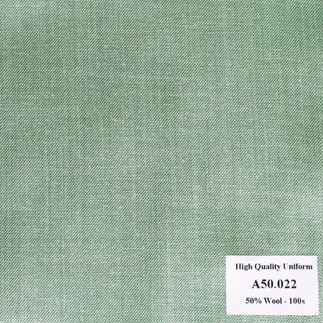 A50.022 Kevinlli V1 - Vải Suit 50% Wool - Xanh Lá Trơn