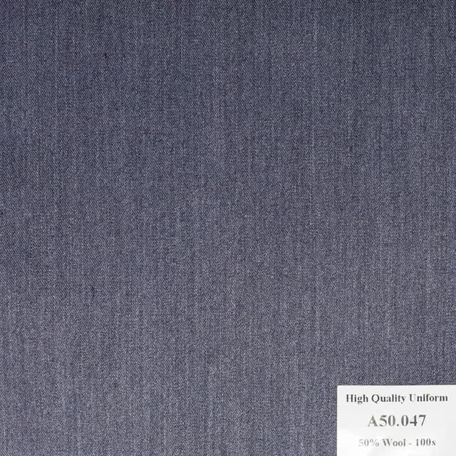 A50.047 Kevinlli V1 - Vải Suit 50% Wool - Xám Trơn