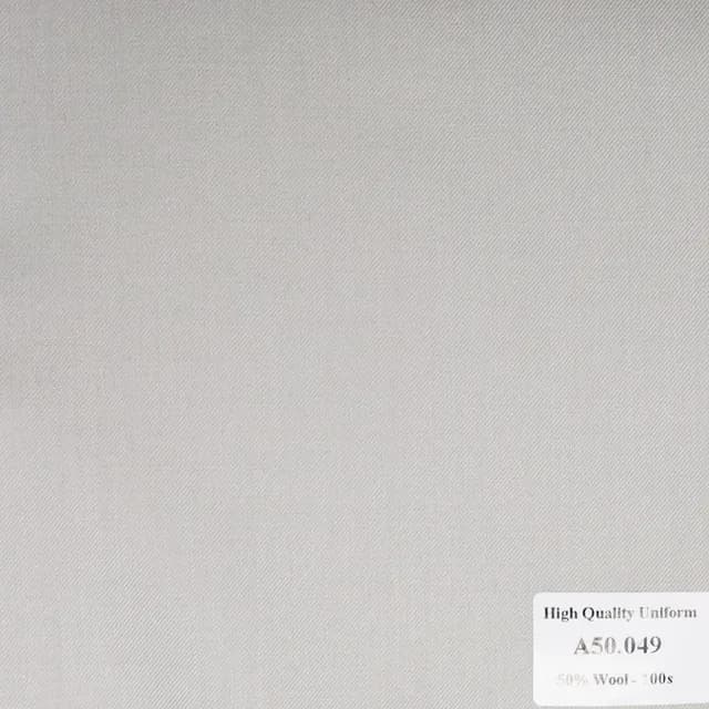 A50.049 Kevinlli V1 - Vải Suit 50% Wool - Xám Trơn
