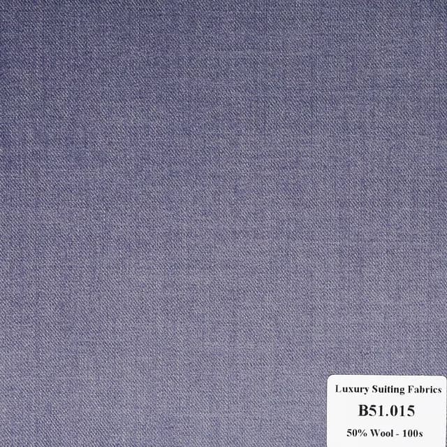 B51.015 Kevinlli V2 - Vải Suit 50% Wool - Xám Xanh Trơn