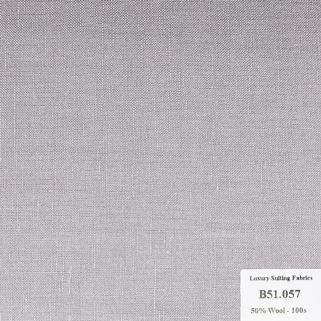 B51.057 Kevinlli V2 - Vải Suit 50% Wool - Xám Trơn