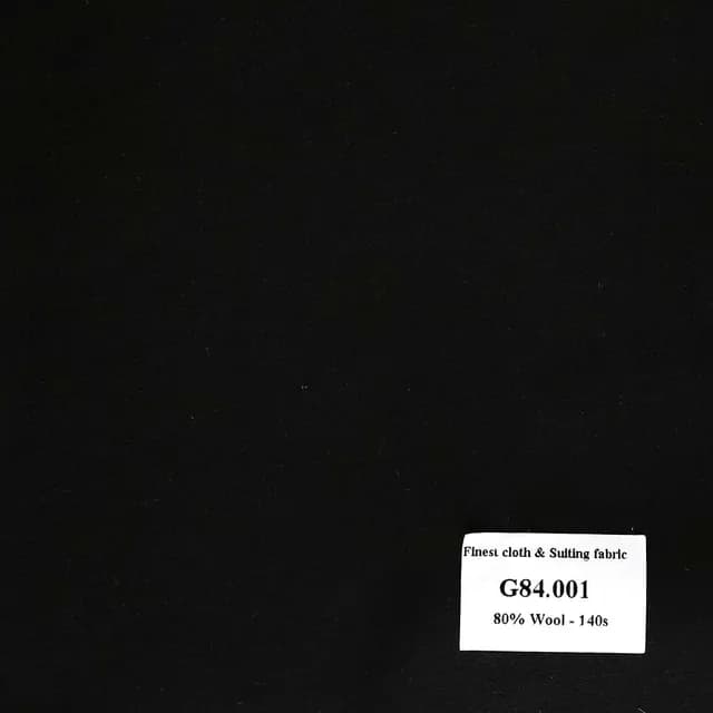 G84.001 Kevinlli V7 - Vải Suit 80% Wool - Đen Trơn