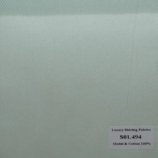 S01.494 Kevinlli S1 - Sơmi Cotton & Modal - Xanh Lá Trơn