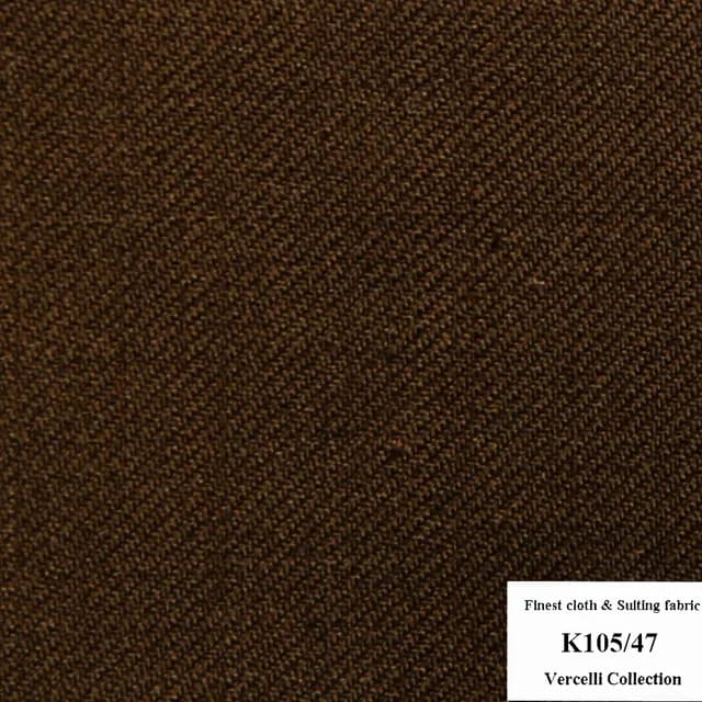 K105/47 Vercelli CVM - Vải Suit 95% Wool - Nâu Trơn