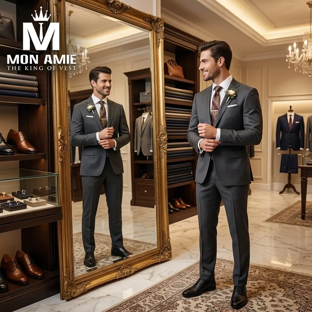 quy trình may suit cưới tphcm chuyên nghiệp tại Mon Amie