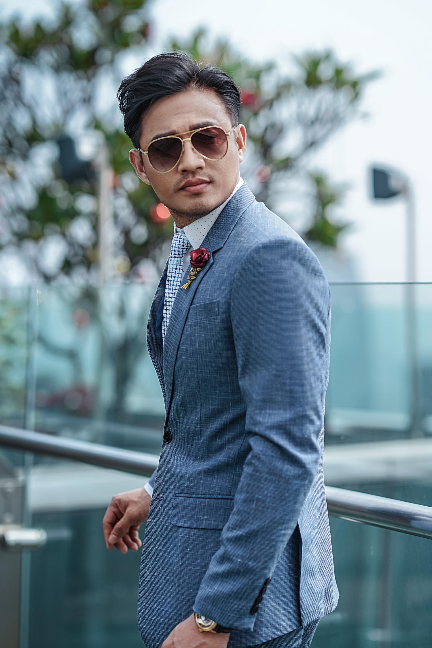 Những lý do chọn Veston cưới màu xanh .