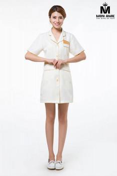 Đồng Phục Điều Dưỡng Màu Kem Ve Xuôi DPYT006