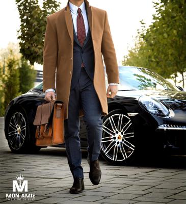 Áo Măng tô Nam Cao Cấp Màu Kem  M14