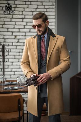 Áo Măng tô Nam Cao Cấp Màu Kem M8