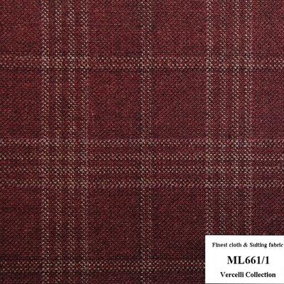 ML661/1 Vercelli CVM - Vải Suit 95% Wool - Đỏ Caro Trắng