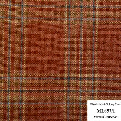 ML657/1 Vercelli CVM - Vải Suit 95% Wool - Cam Caro Xanh Dương