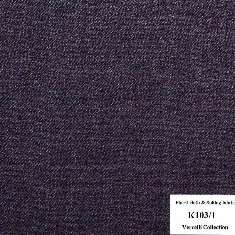 K103/1 Vercelli CVM - Vải Suit 95% Wool - Tím Trơn