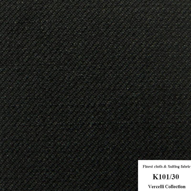 K101/30 Vercelli CVM - Vải Suit 95% Wool - Đen Trơn