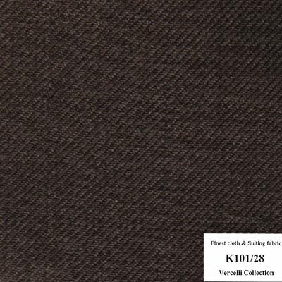 K101/28 Vercelli CVM - Vải Suit 95% Wool - Nâu sẫm Trơn
