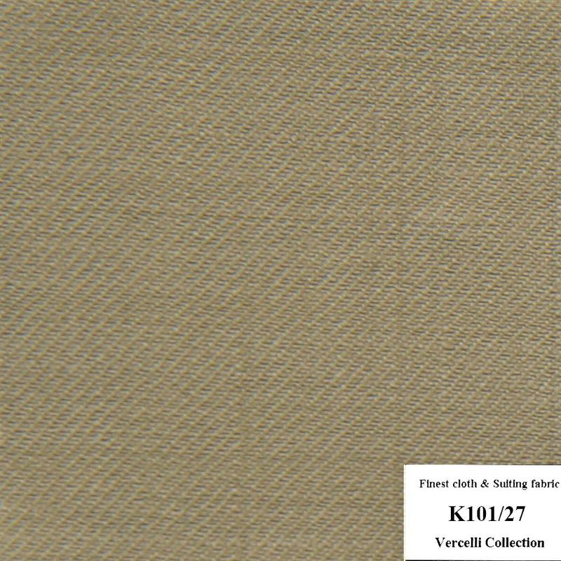 K101/27 Vercelli CVM - Vải Suit 95% Wool - Xám Nâu Trơn