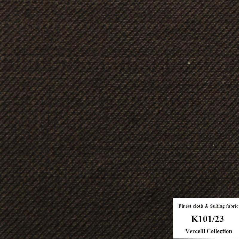K101/23 Vercelli CVM - Vải Suit 95% Wool - Nâu Đen Trơn