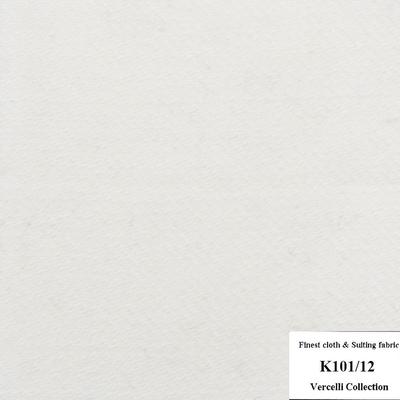 K101/12 Vercelli CVM - Vải Suit 95% Wool - Trắng Trơn