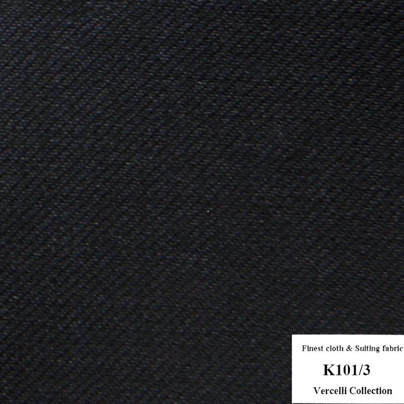 K101/3 Vercelli CVM - Vải Suit 95% Wool - Xanh Đen Trơn