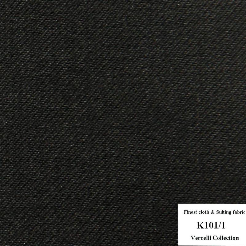 K101/1 Vercelli CVM - Vải Suit 95% Wool - Đen Trơn