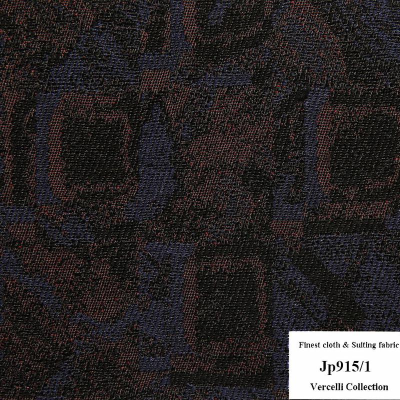 Jp915/1 Vercelli CVM - Vải Suit 95% Wool - Tím hoa văn Đỏ