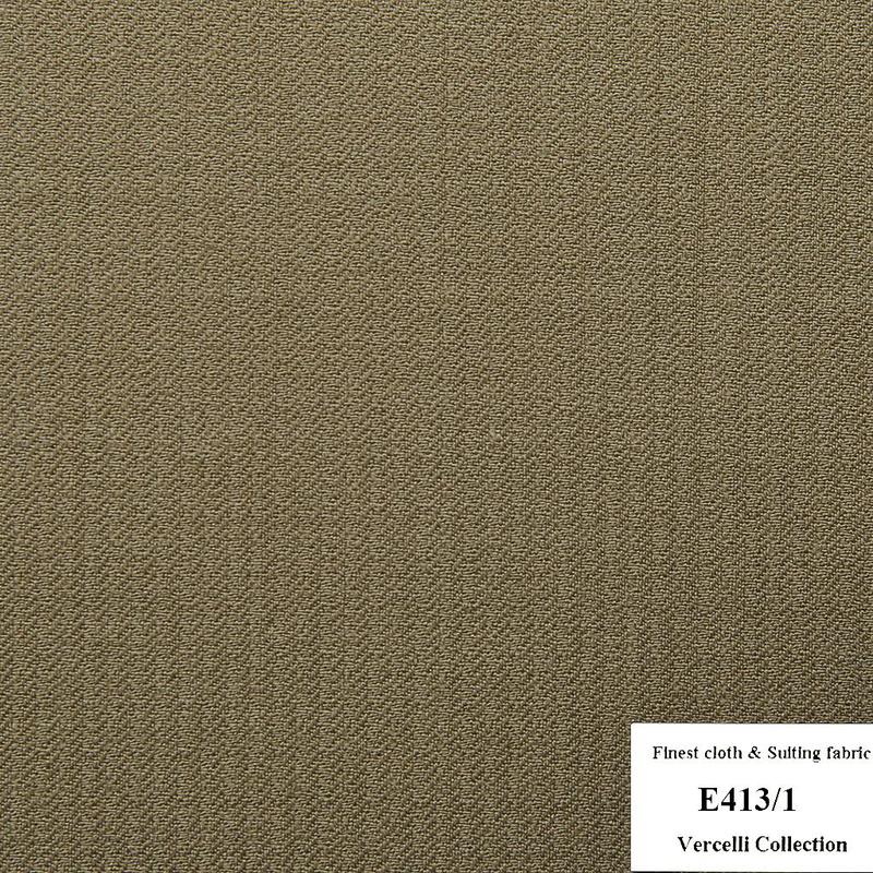 E413/1 Vercelli CVM - Vải Suit 95% Wool - Nâu Trơn