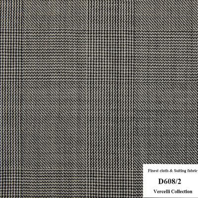 D608/2 Vercelli CVM - Vải Suit 95% Wool - Xám Caro